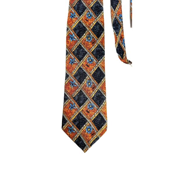 LNWOT Ermenegildo Zegna Tie Italy Exclusive Design Silk 58"L 3.75'W fall - Picture 2 of 4